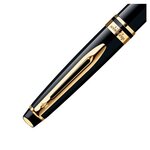 Stylo bille EXPERT mécanisme rotatif Pte Moyenne Corps Noir Laqué Attribut Doré WATERMAN