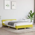 Vidaxl cadre de lit avec tête de lit vert 120x200 cm tissu