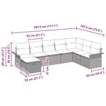 Ensemble de 8 pièces de canapé de jardin avec coussins Gris Poly Rattan