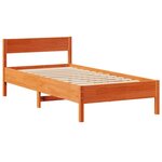 vidaXL Lit bibliothèque sans matelas cire marron 90x200 cm pin massif