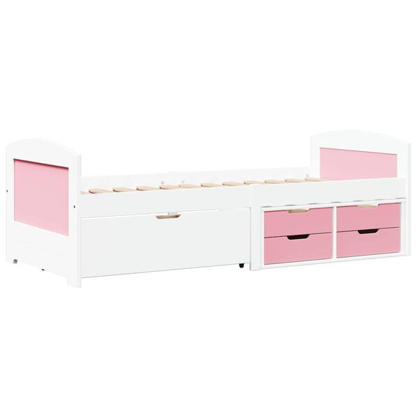 vidaXL Lit de jour et 5 tiroirs sans matelas IRUN blanc rose 90x200 cm