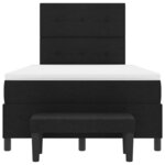 vidaXL Lit à ressorts Noir 120 x 200 cm tissu & Bois d'ingénierie