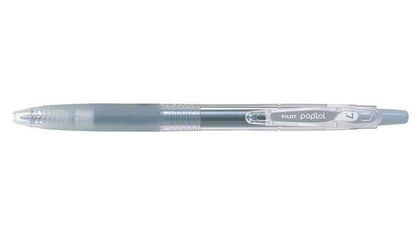 Roller Rétractable encre gel POP'LOL Pte 0 7 Trait 0 4 mm Gris PILOT