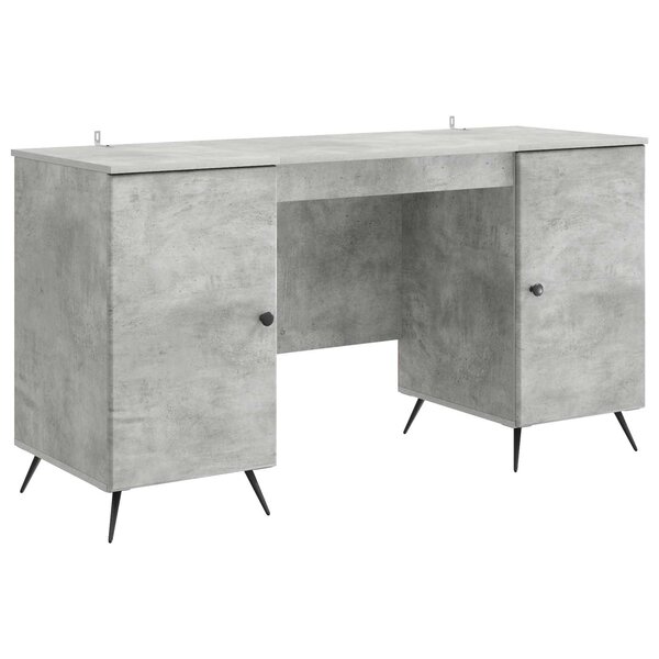 vidaXL Bureau Gris béton 142 5 x 50 x 75 cm Bois d'ingénierie