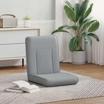 vidaXL Fauteuil de sol ajustable Gris clair Tissu