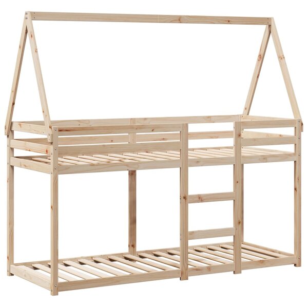 vidaXL Lit superposé avec toit 90x200 cm bois de pin massif