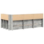 vidaXL Lit Bibliothèque Gris Béton 100x200 cm Bois d'ingénierie