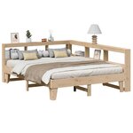 vidaXL Lit bibliothèque sans matelas 140x200 cm bois massif de pin