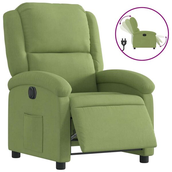 vidaXL Fauteuil inclinable électrique vert clair velours