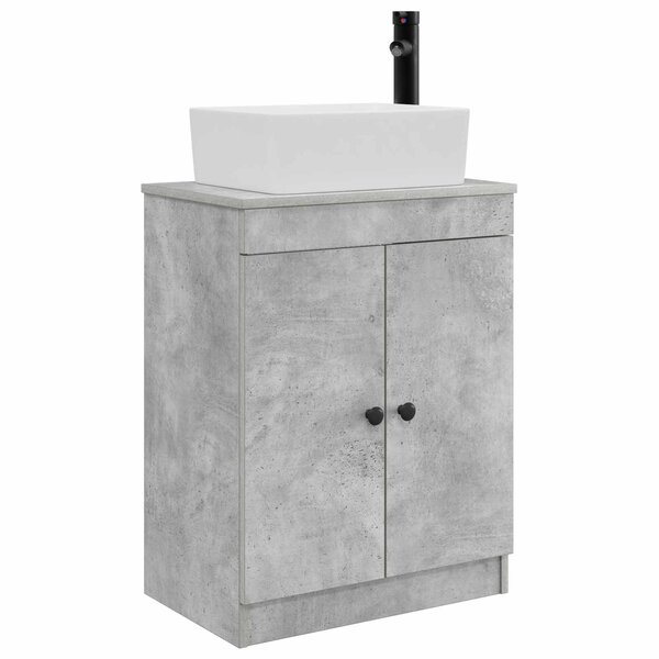 vidaXL Meuble de salle de bain avec évier Gris béton 54 x 35 x 83 cm