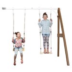 AXI Portique mural en bois Marron Blanc 2 balançoires 160x244x207cm