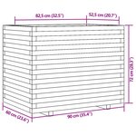 vidaXL Jardinière blanc 90x60x72 cm bois de pin massif