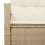 vidaXL Canapé de jardin 2 places avec des coussins beige en poly rattan