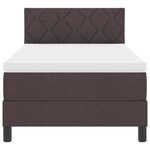 vidaXL Lit boxspring avec matelas Marron foncé 90 x 200 cm tissu