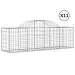 vidaXL Paniers à gabions arqués 11 Pièces 200x50x60/80 cm Fer galvanisé