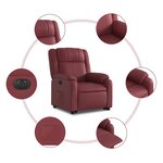 vidaXL Fauteuil inclinable électrique rouge bordeaux similicuir