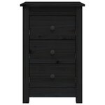 vidaXL Tables de chevet 2 Pièces Noir 40x35x61 5 cm Bois de pin massif