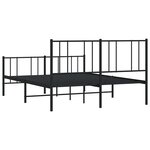 vidaXL Cadre de lit métal sans matelas avec pied de lit noir 150x200cm