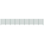 Vidaxl panneau de clôture avec poteaux fer 15 3 x 2 m vert