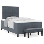vidaXL Lit à ressorts avec matelas Gris foncé 120 x 200 cm Velours