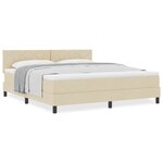 vidaXL Lit boxspring avec matelas Crème 180 x 200 cm tissu