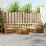 vidaXL Ensemble de canapés d'extérieur 6 Pièces Naturel et Beige