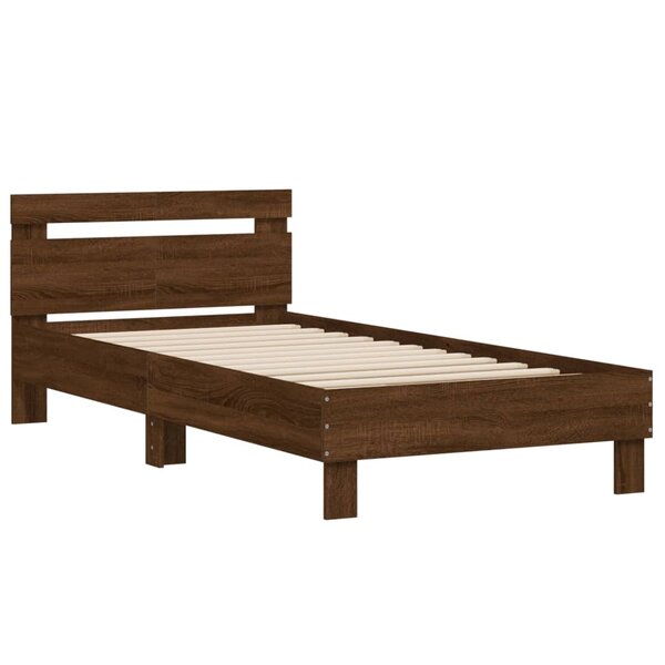 vidaXL Cadre de lit sans matelas avec tête de lit 100x200 cm