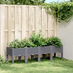 vidaXL Jardinière avec pieds gris 160x40x42 cm PP