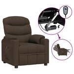vidaXL Fauteuil inclinable électrique Marron foncé Tissu