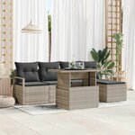 vidaXL Ensemble de canapé de jardin avec coussin 6 Pièces Gris clair