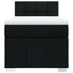 vidaXL Sommier à lattes de lit avec matelas Noir 90x200 cm Tissu
