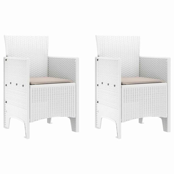 vidaXL Chaise de jardin 2 Pièces Blanc 53 x 49 x 85 cm PP
