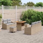 vidaXL Ensemble de canapé de jardin 8 Pièces Beige Poly rotin