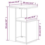vidaXL Table d'appoint Chêne fumé 36x30x56 cm Bois d'ingénierie