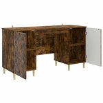 vidaXL Bureau Chêne fumé Bois d'ingénierie 142 5 x 50 x 75 cm
