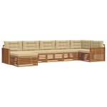 vidaXL Ensemble de canapés d'extérieur 7 Pièces Naturel et Beige