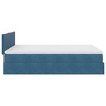 vidaXL Cadre de lit ottoman avec matelas bleu foncé 140x200 cm velours
