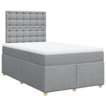 vidaXL Sommier à lattes de lit avec matelas Gris clair 120x200cm Tissu