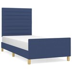 vidaXL Cadre de lit sans matelas bleu 90x200 cm tissu