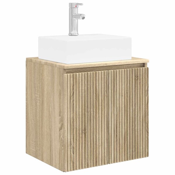 vidaXL Vanité de lavabo mural Chêne Sonoma 49 5 x 41 x 62 5 cm