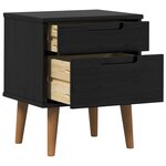 vidaXL Cabinet de chevet avec tiroir Noir 40 x 35 x 48 cm Pin massif