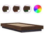 vidaXL Cadre de lit avec lumières LED chêne marron 90x200 cm