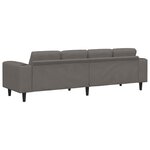 Sofa en tissu avec coussin Gris clair 208 cm Tissu en velours côtelé