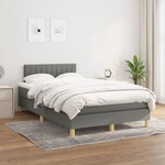 vidaXL Sommier à lattes de lit avec matelas gris foncé 120x190cm tissu