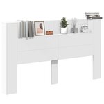 vidaXL Cabinet de Tête de Lit avec LED Blanc 180 x 16 5 x 103 5 cm