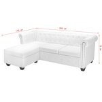 vidaXL Canapé Chesterfield en forme de L cuir synthétique blanc