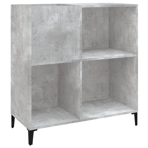 vidaXL Armoire à disques gris béton 84 5x38x89 cm bois d'ingénierie
