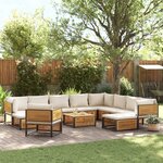 vidaXL Salon de jardin avec coussins 12 Pièces bois massif d'acacia