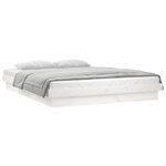 vidaXL Cadre de lit à LED sans matelas blanc bois massif