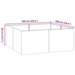vidaXL Jardinière rouillé 100x100x40 cm acier inoxydable